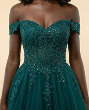 Off-Shoulder Gown Teal