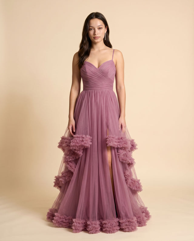 Robe En Tule Mauve