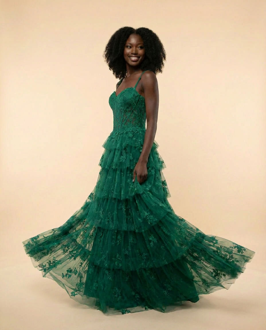 Corset Gown Emerald