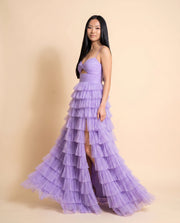 Robe De Tulle À Étages Lilas
