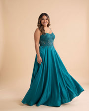 Robe Corset Fluide Sarcelle