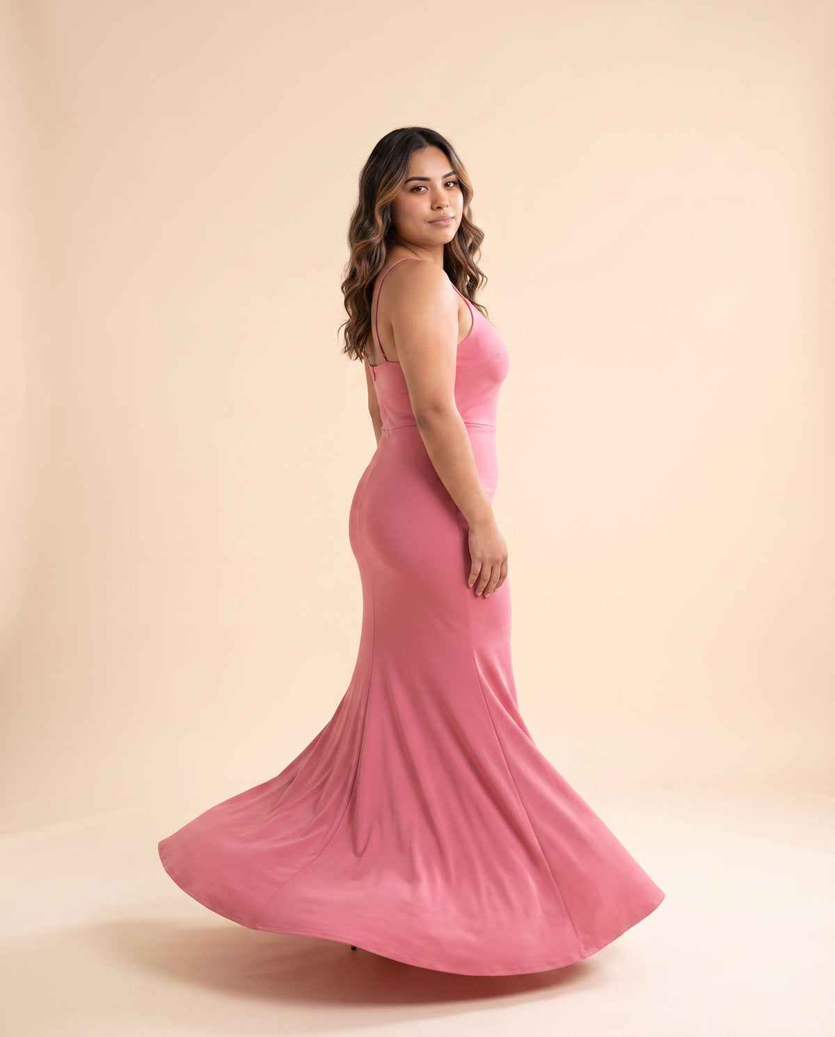 Robe Ajustée scintillante rose