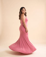 Robe Ajustée scintillante rose