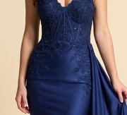Robe Bustier Corset Marine