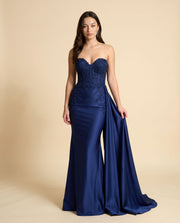Robe Bustier Corset Marine