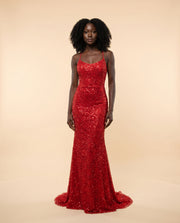 Robe À Paillettes Rouge