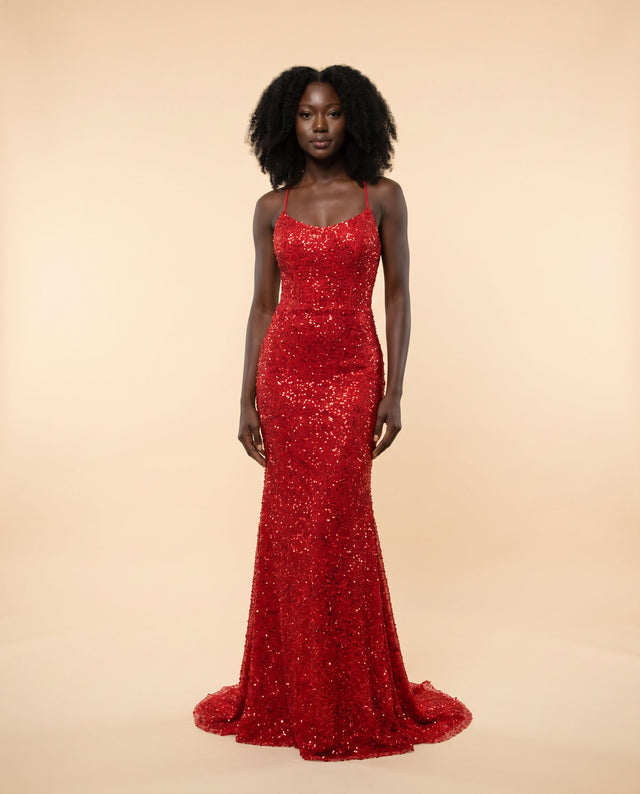 Robe À Paillettes Rouge