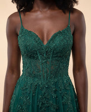 Robe en Dentelle Émeraude