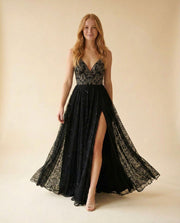 Robe Noire et Or en Tulle
