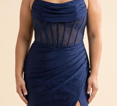 Robe Satinée Marine