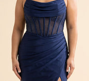 Robe Satinée Marine