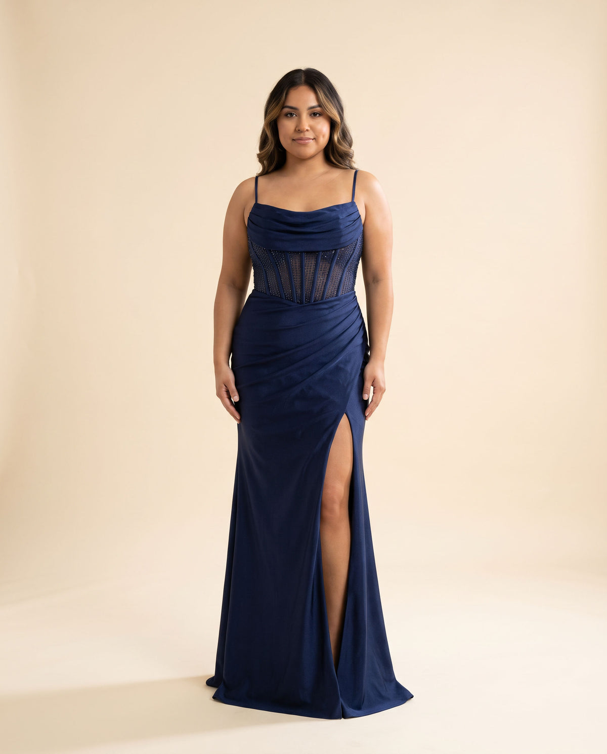 Robe Satinée Marine