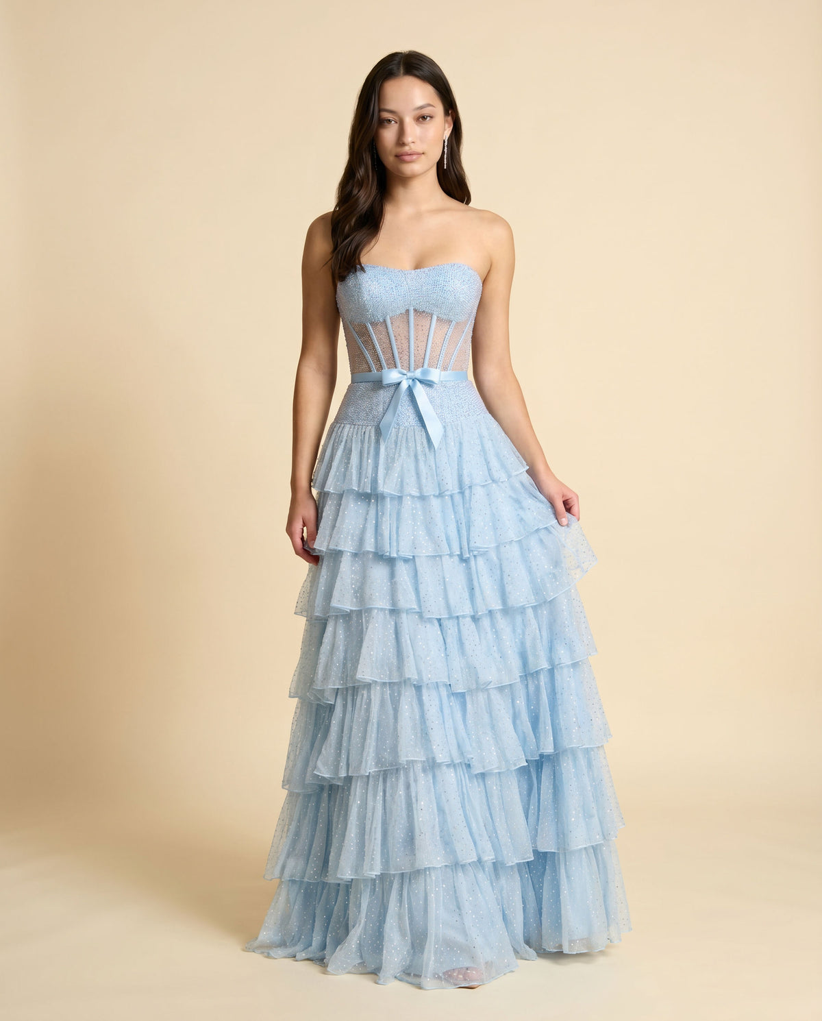 Robe Corset Taille Basse Bleu Pâle