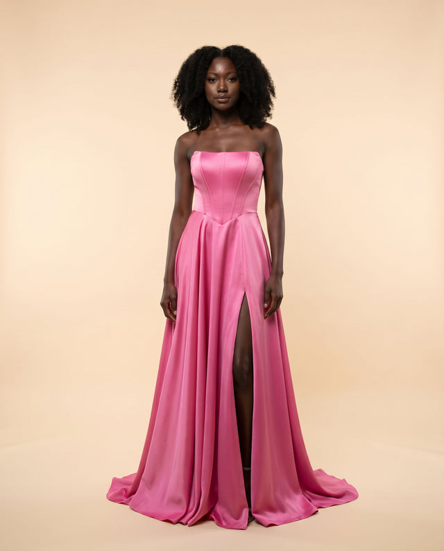 Robe En Satin Hot Pink