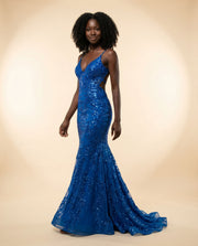 Robe À Dos Ouvert Bleu Royal
