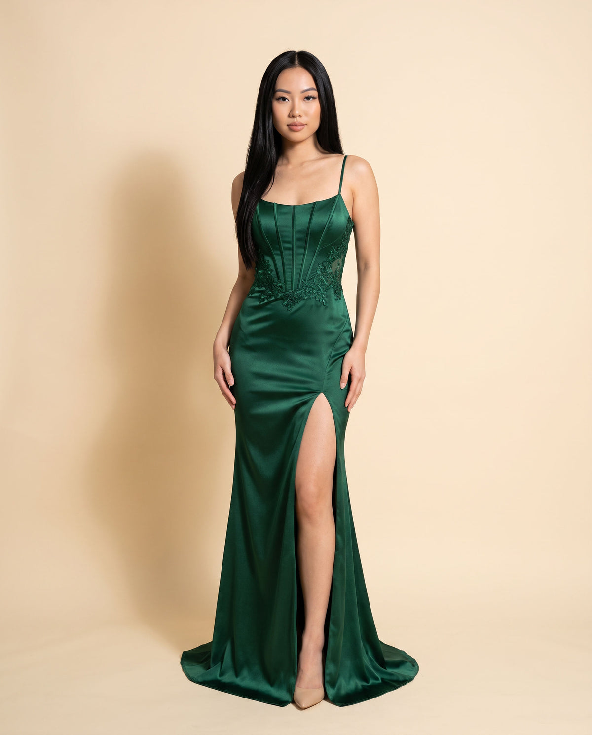 Robe Corset Dos Lacé Émeraude