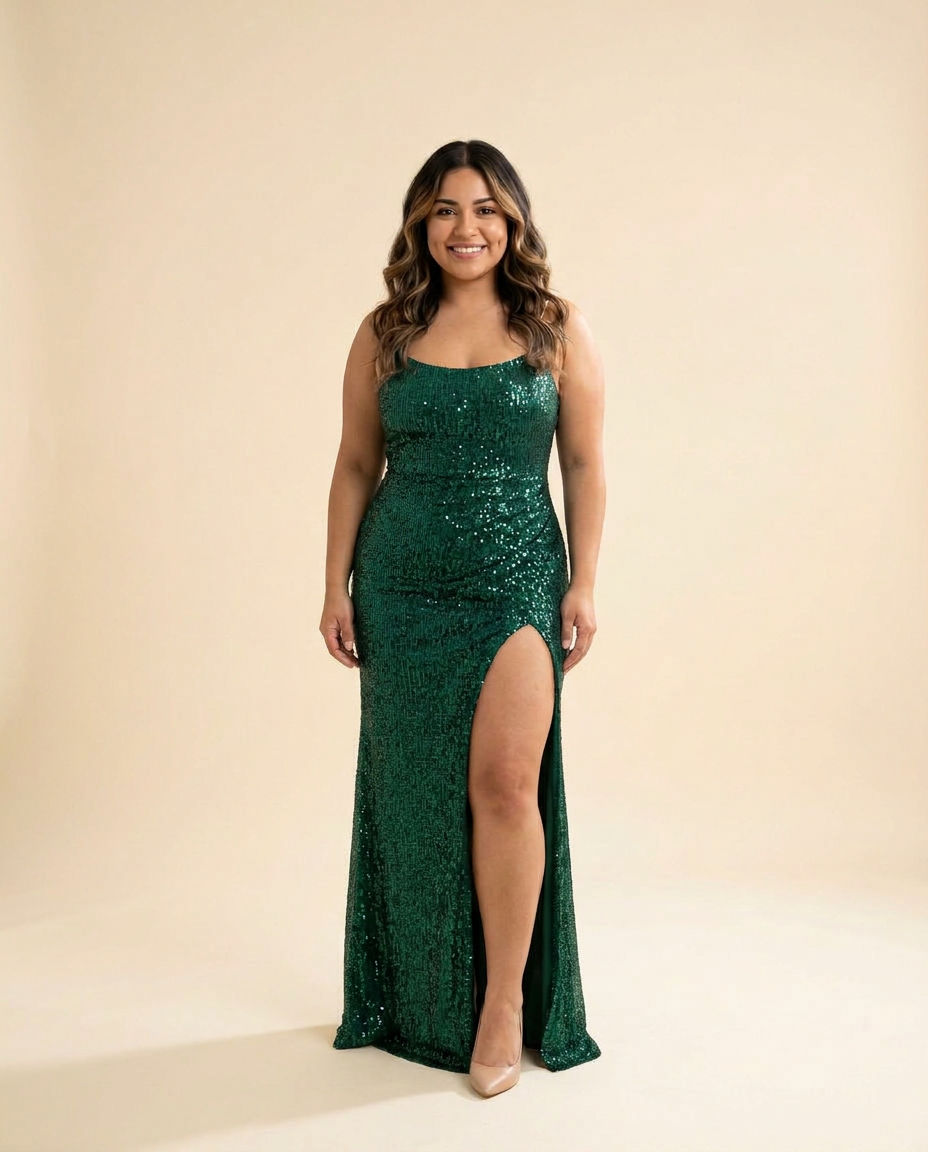 Robe Brillante Émeraude