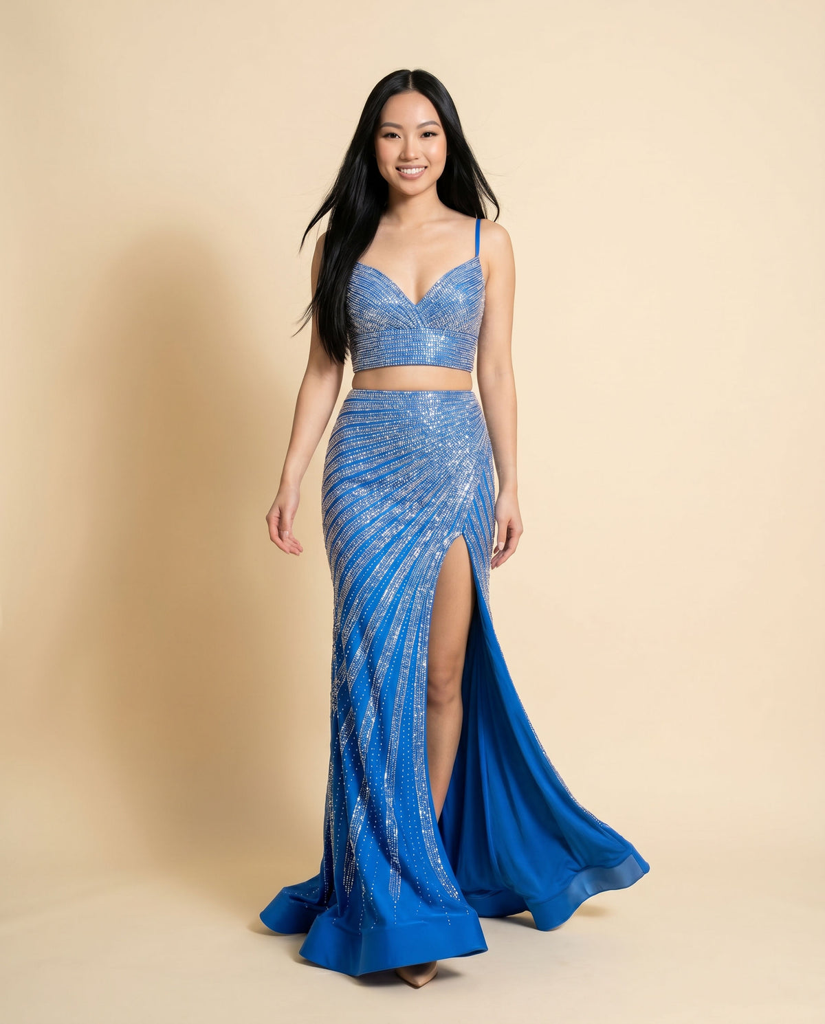 Robe 2Pieces Brillante Marine