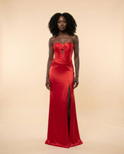 Robe Satinée Rouge