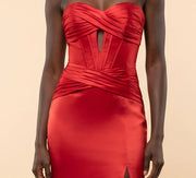 Robe Satinée Rouge