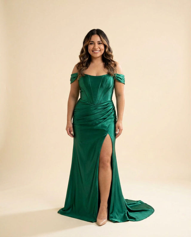 Robe À Corset Emeraude Foncé