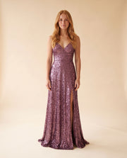 Robe À Paillette En A Mauve