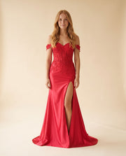 Robe Corset Ajustée Rouge