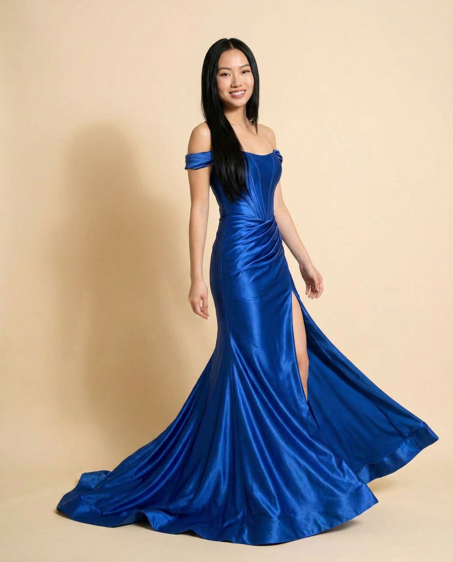 Robe À Corset Antique Bleu