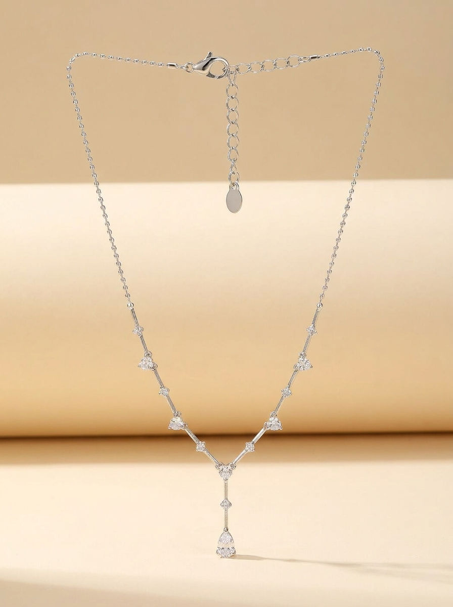 Collier Cristaux Argent