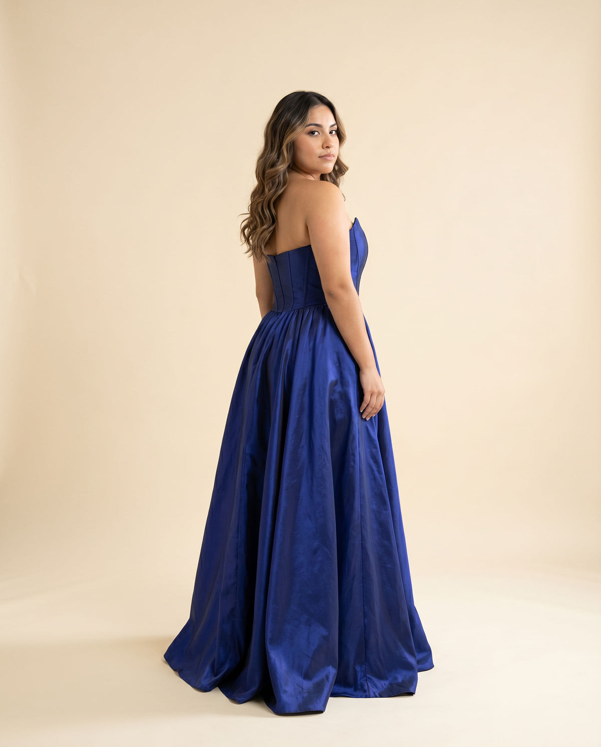 Robe en Taffetas Marine