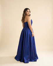 Robe en Taffetas Marine