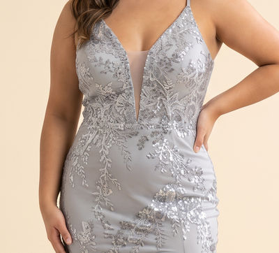 Robe Scintillante Ajustée Argent