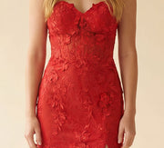 Robe Bustier Ajustée Rouge