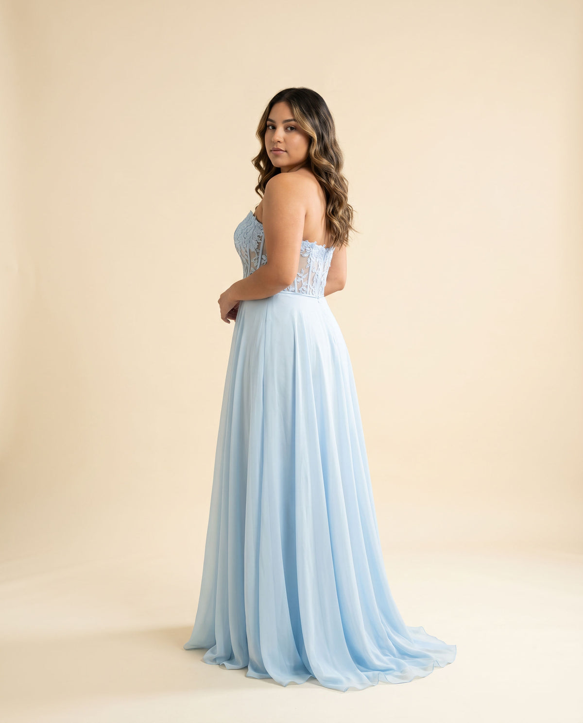 Robe Corset Fluide Bleu Poudre