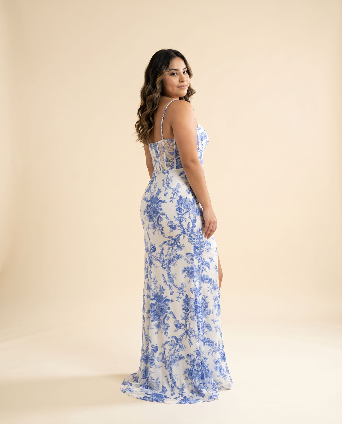 Robe Avec Imprime Ivoire/Bleu