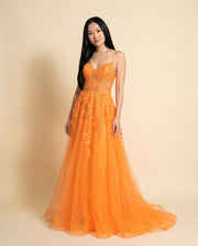 Robe En Tulle Orange