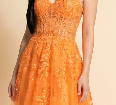 Robe En Tulle Orange