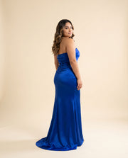 Robe Ajustée En Satin Royal