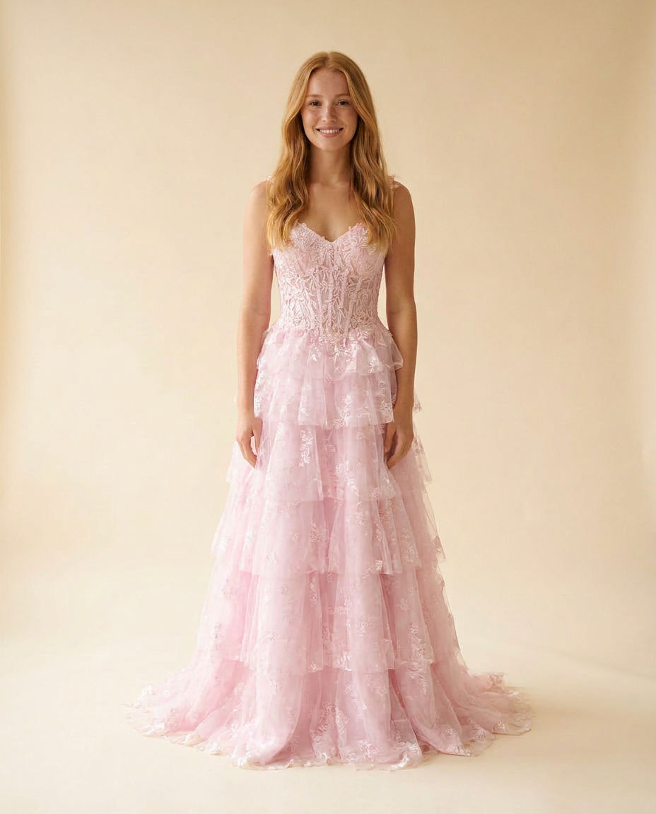 Tiered Gown Pink