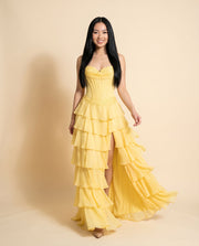 Robe à volants Jaune