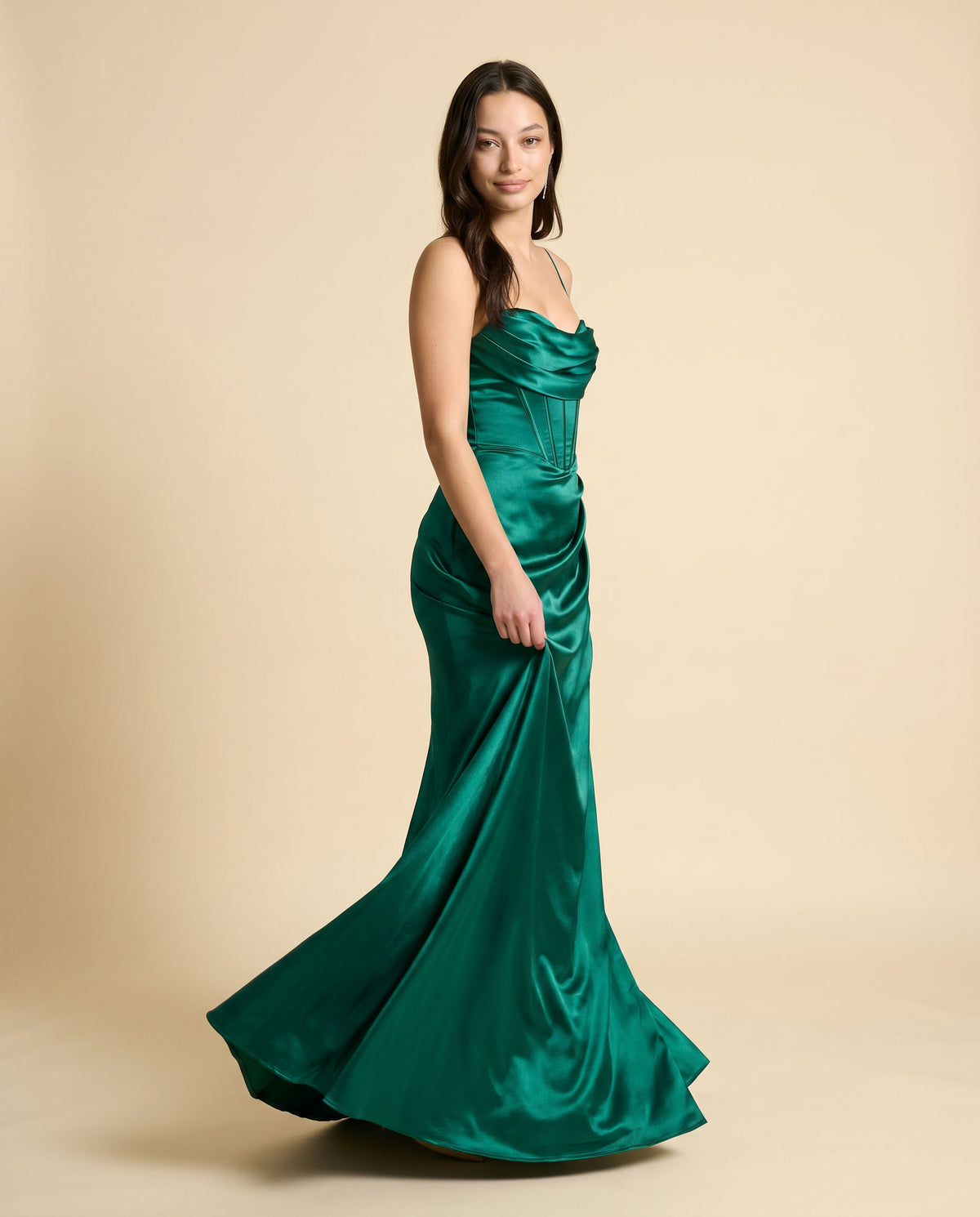Robe À Corset En Satin Argent