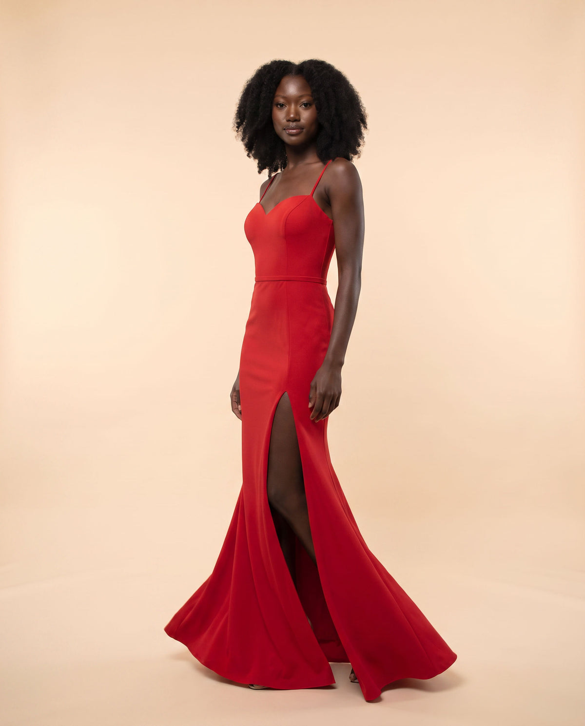 Robe Ajustée À Corset Rouge