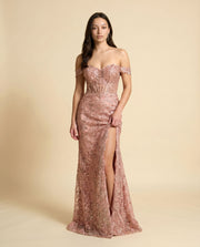 Robe Off-the-shoulder Rose Gold