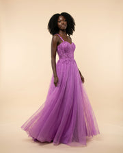 Robe en A une bretelle Magenta