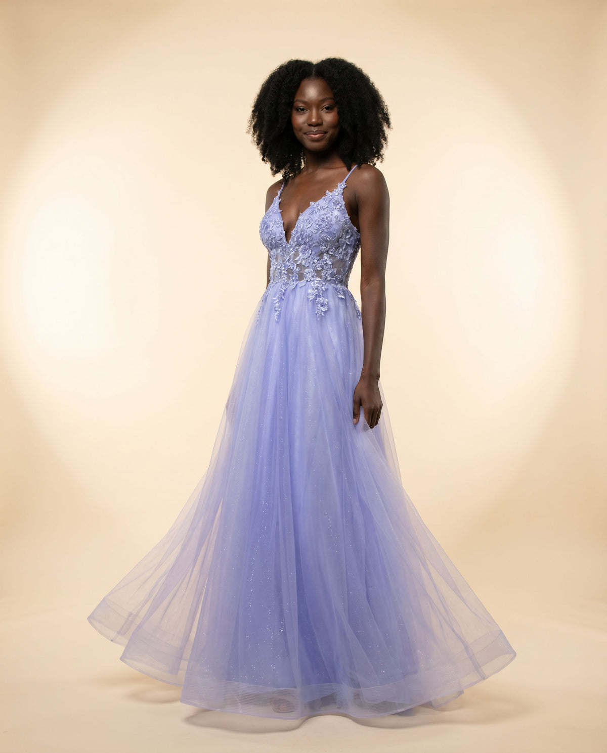 Robe Coupe En A Avec Dentelle Periwinkle