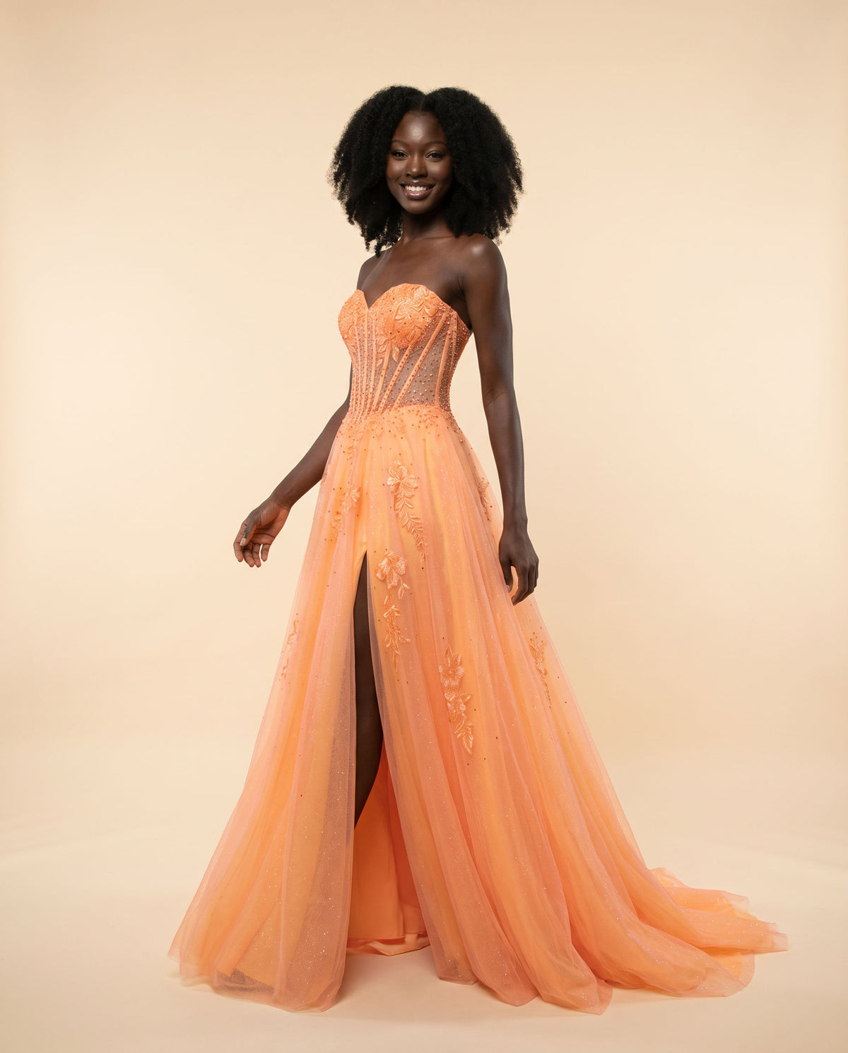 Robe Bustier En Cœur Orange