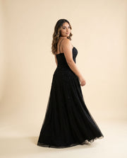 Robe Corset Avec Fente Noir