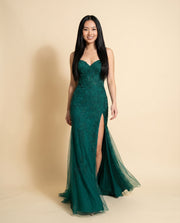 Robe ajustée avec fente Émeraude