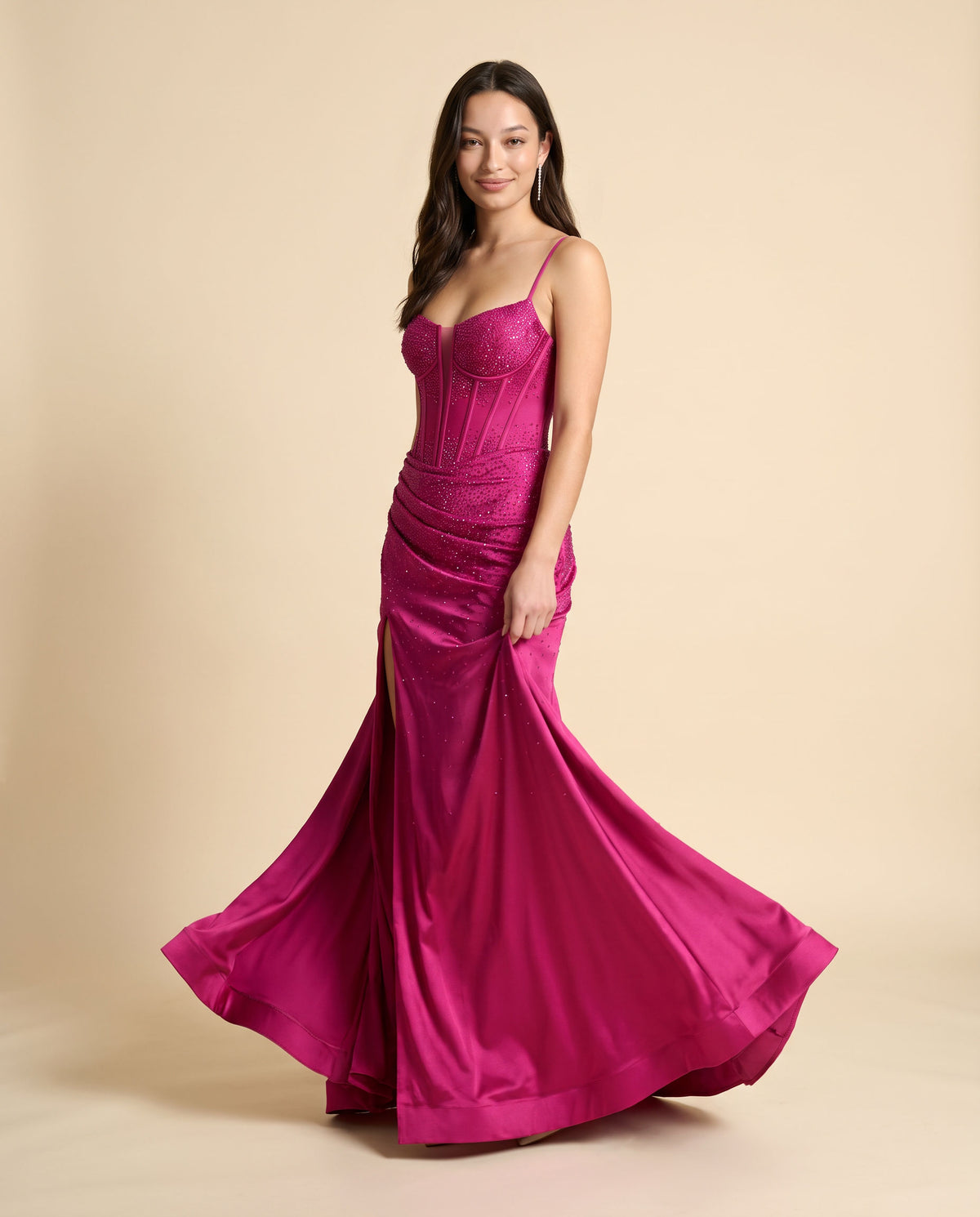 Robe À Corset Scintillante Magenta