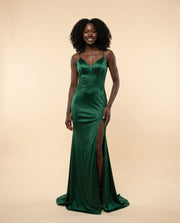 Robe Ajustée Dos Lacé Émeraude